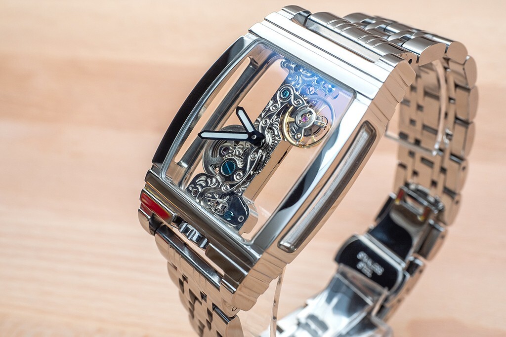 Mens Silver Bridge Manual Mechanical Watch – Stainless Steel Metal Strap