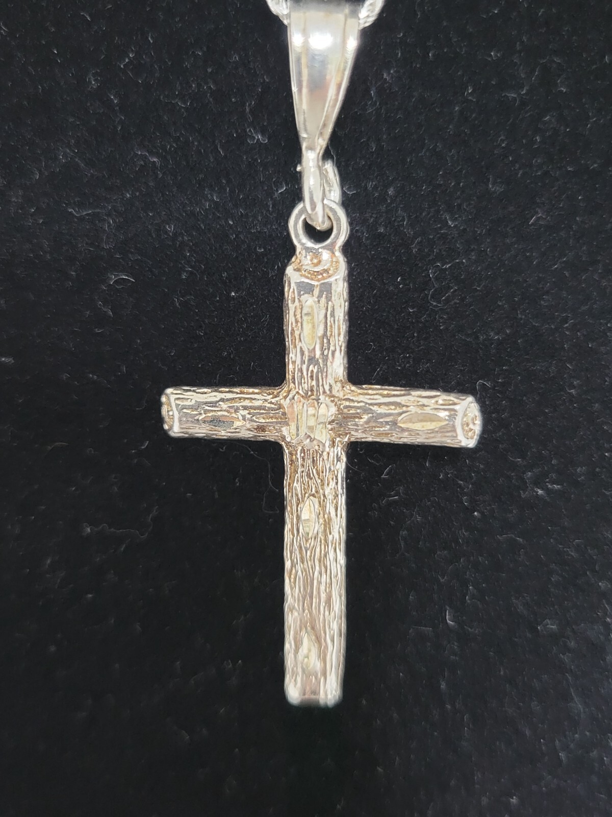 Vintage Cross Pendant Necklace 925 Sterling Silver 20″ Rope Italy 2.25″ D7.36 gr