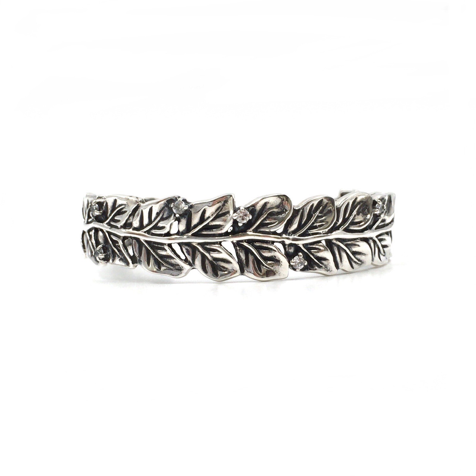 925 Silver Bangle 16mm Sterling Jewellery Bangle Flexible Bracelet Floral 31g