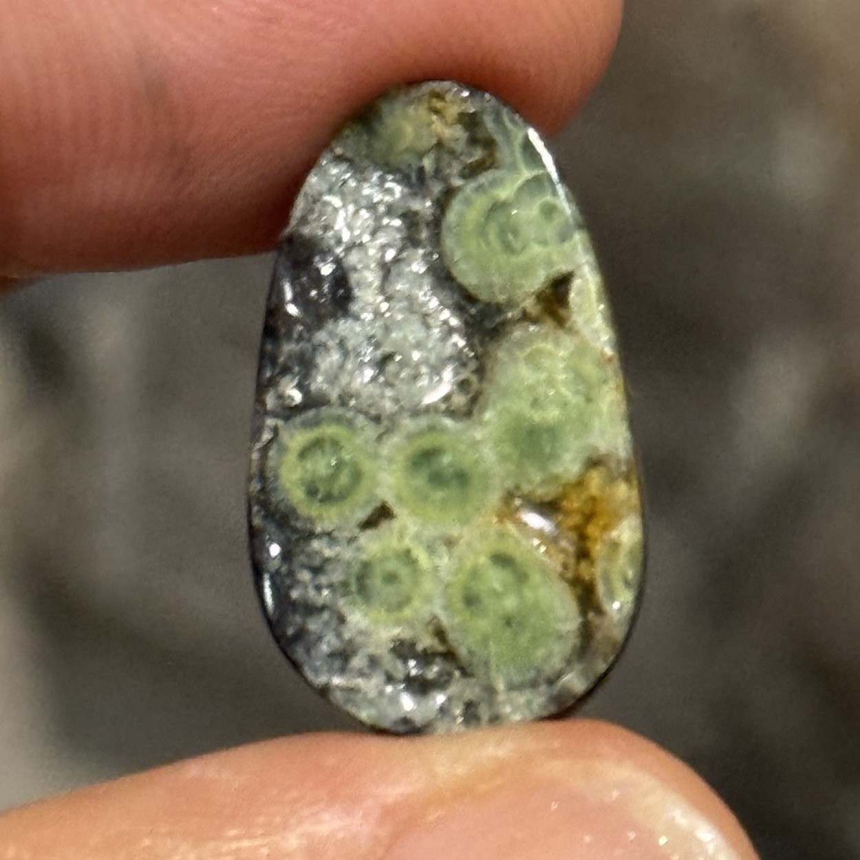 10.9ct 22x13x4.5mm Rare Lime Green Wavelite Loose Drusy Cabochon Gem