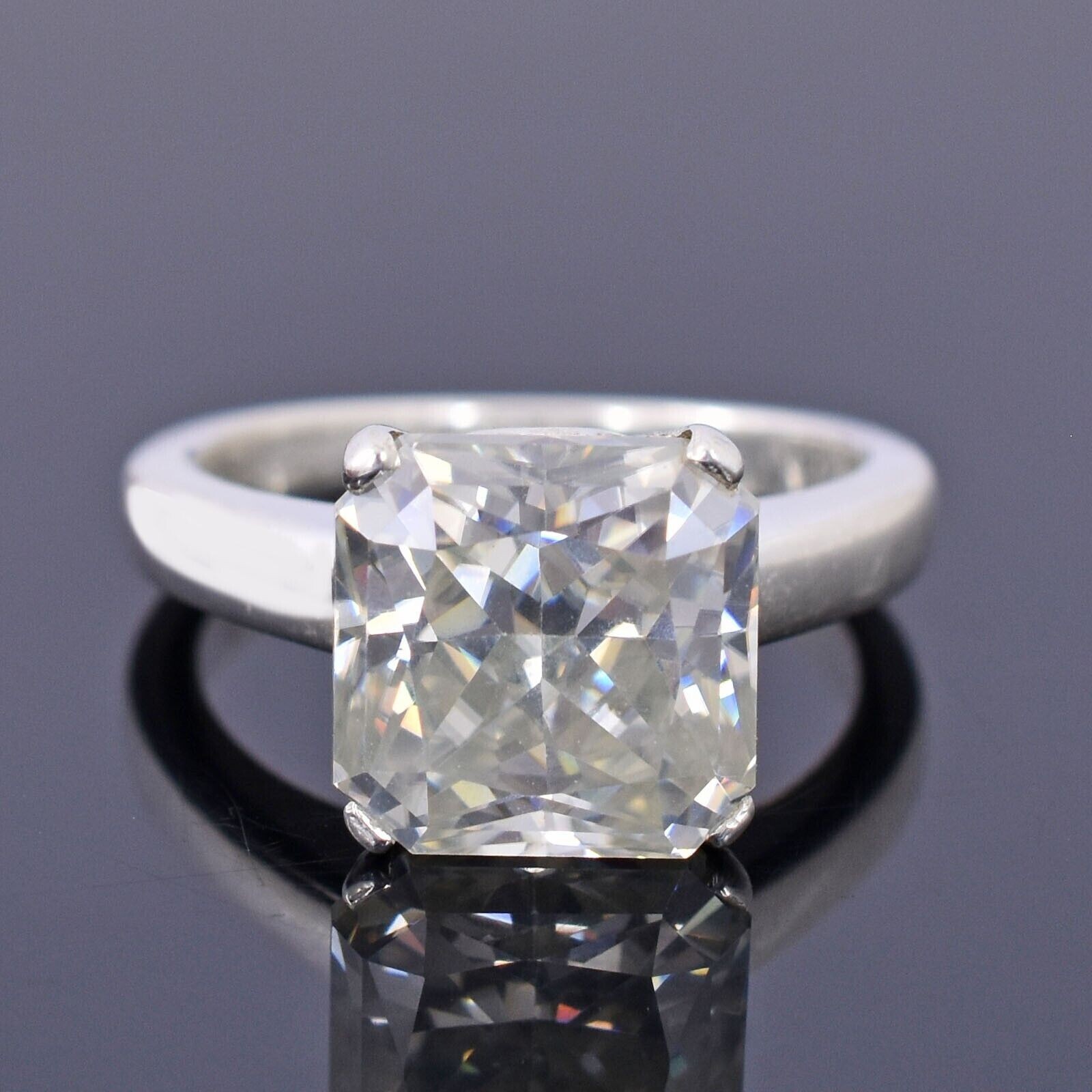 Certified Natural 4.5ct GH/VS1 White Diamond Solitaire Gift 14K White Gold Ring