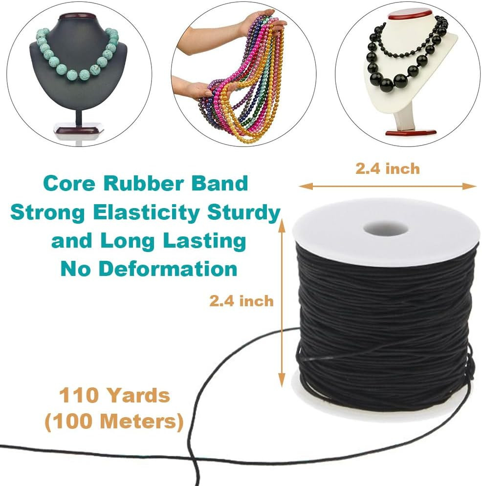 0.8Mm Nylon Elastic Cord for Bracelet, Resistance Band, Satin Decorative String,