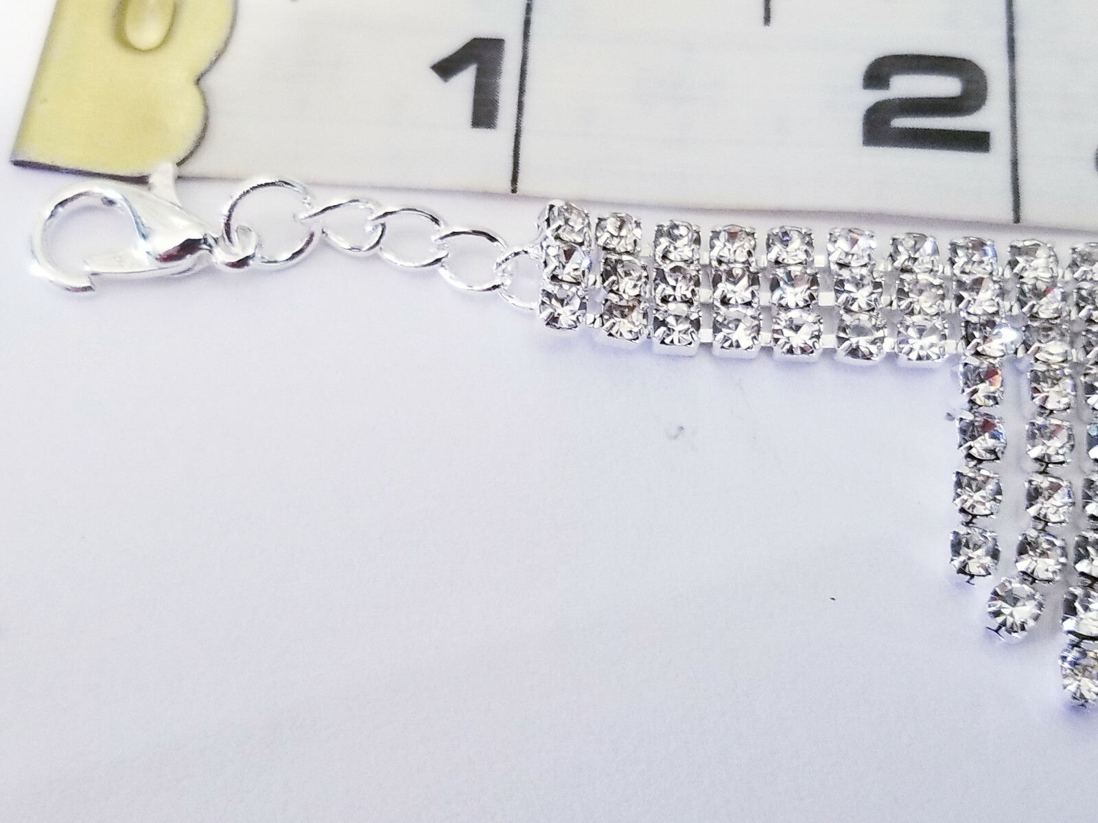 Rhinestone Anklet Bracelet Austrian Crystal Stage Beach Body Jewelry Silver 1x