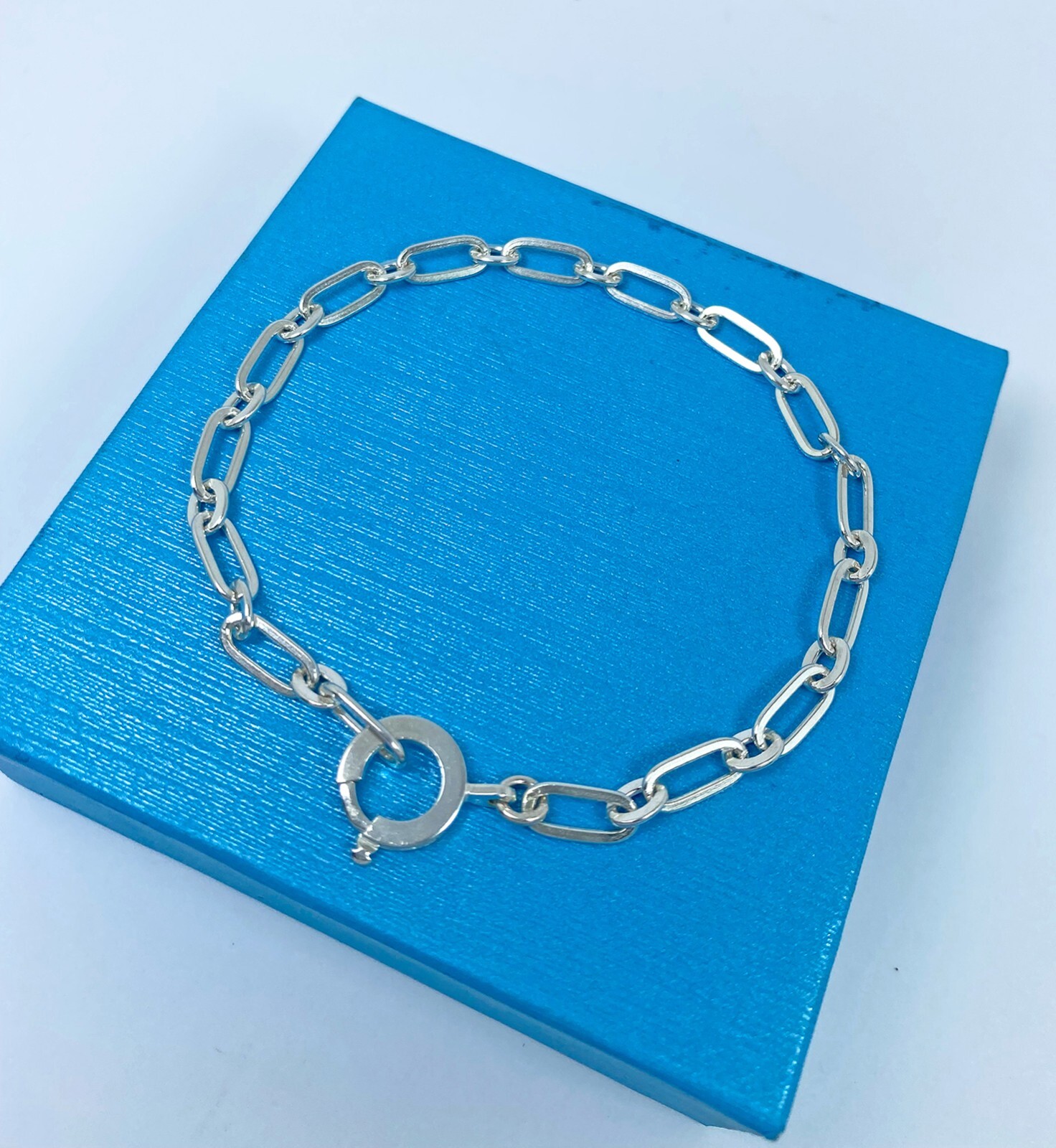 Flat Figaro Link Chain Bracelet, Handmade Unisex Bracelet, Holiday Jewelry Gifts