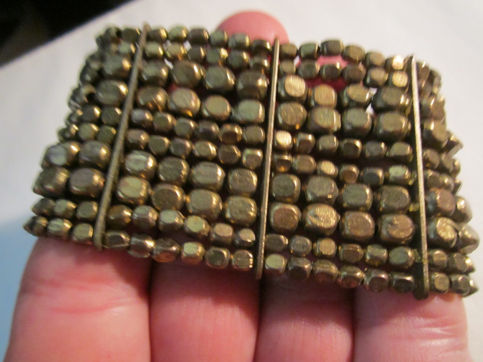ARTISAN CRAFTED HEAVY METAL BEADED BRACELET 114g – FITS 7″ WRIST – OFC-D5