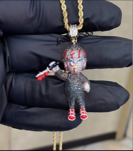 2.5Ct D/VVS Moissanite Men’s Fashion Custom Little Boy Charm Pendant 925 Silver