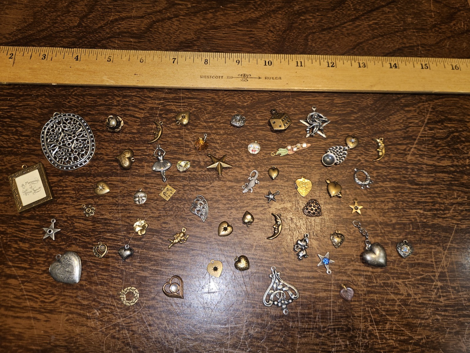 Lot Of 50 Mixed Parts Pcs France Vintage 60s Brass Stampings Findings Jewelry