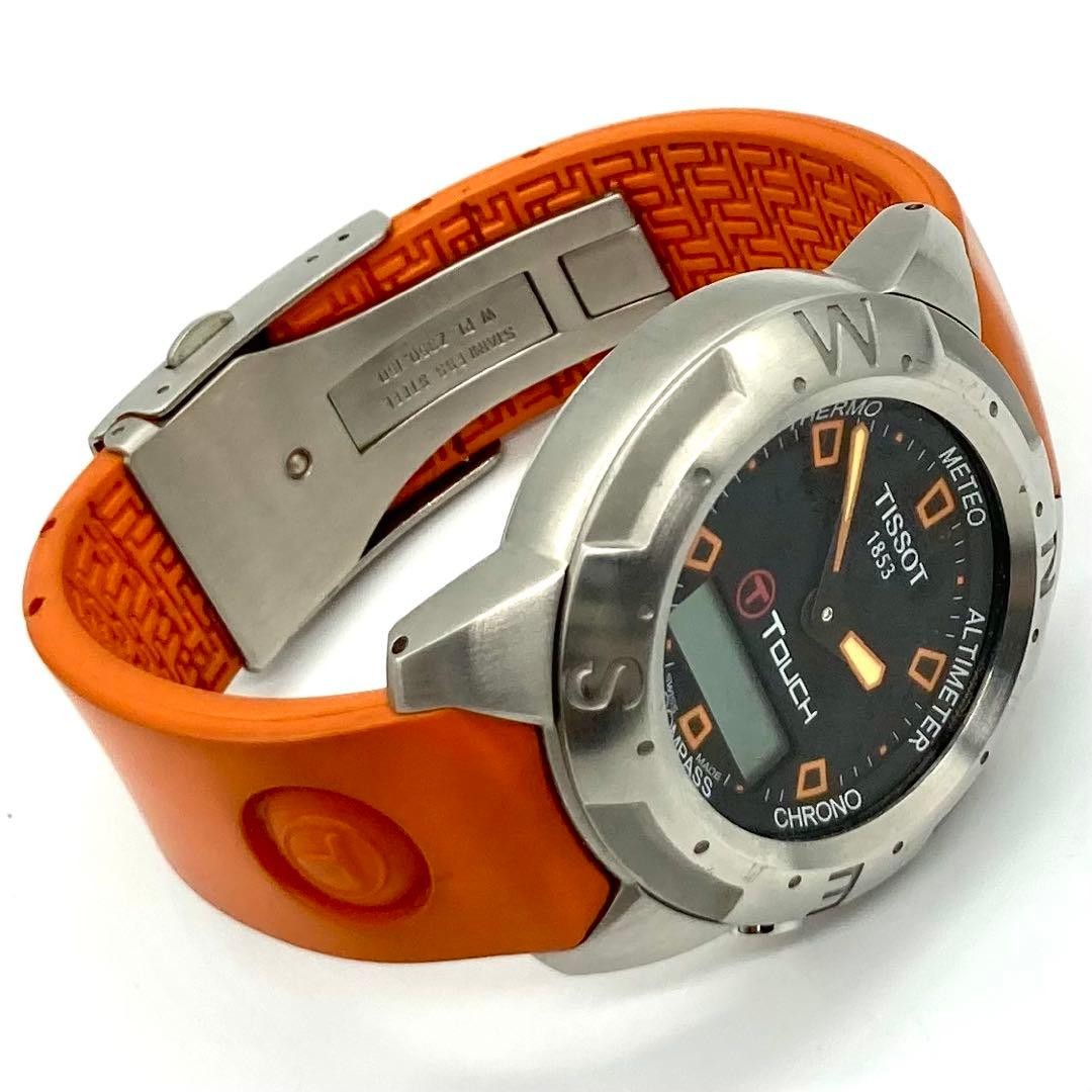 Tissot T-Touch QZ Orange Mens Quartz Watch Japan Non-Working 075870