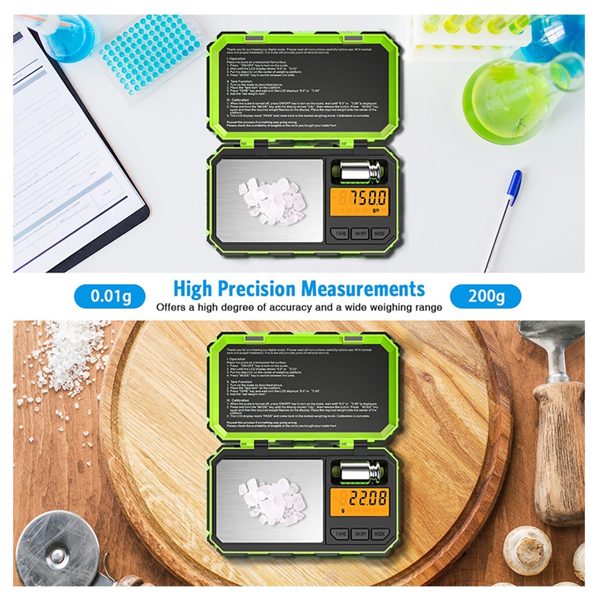 GREEN Uniweigh Digital Pocket Scale 200g x 0.01g Jewelry Gold Gram Karat Weight