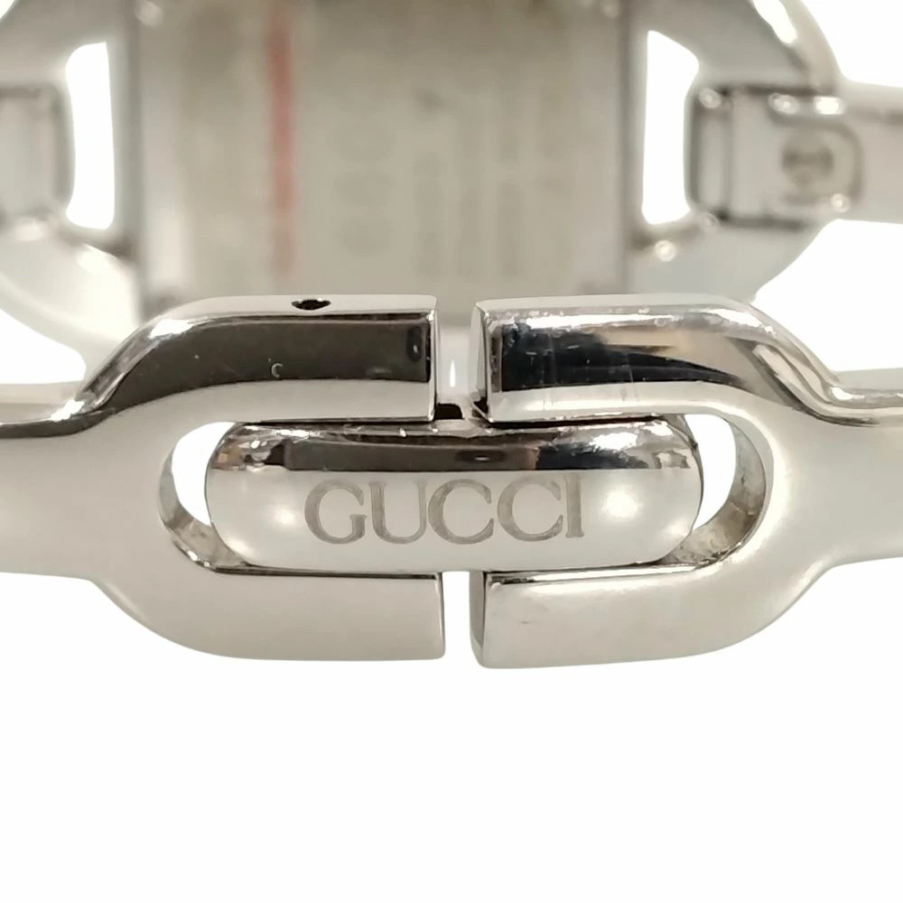 Gucci 6800L shell dial quartz bangle watch ladies wristwatch silver C345 used
