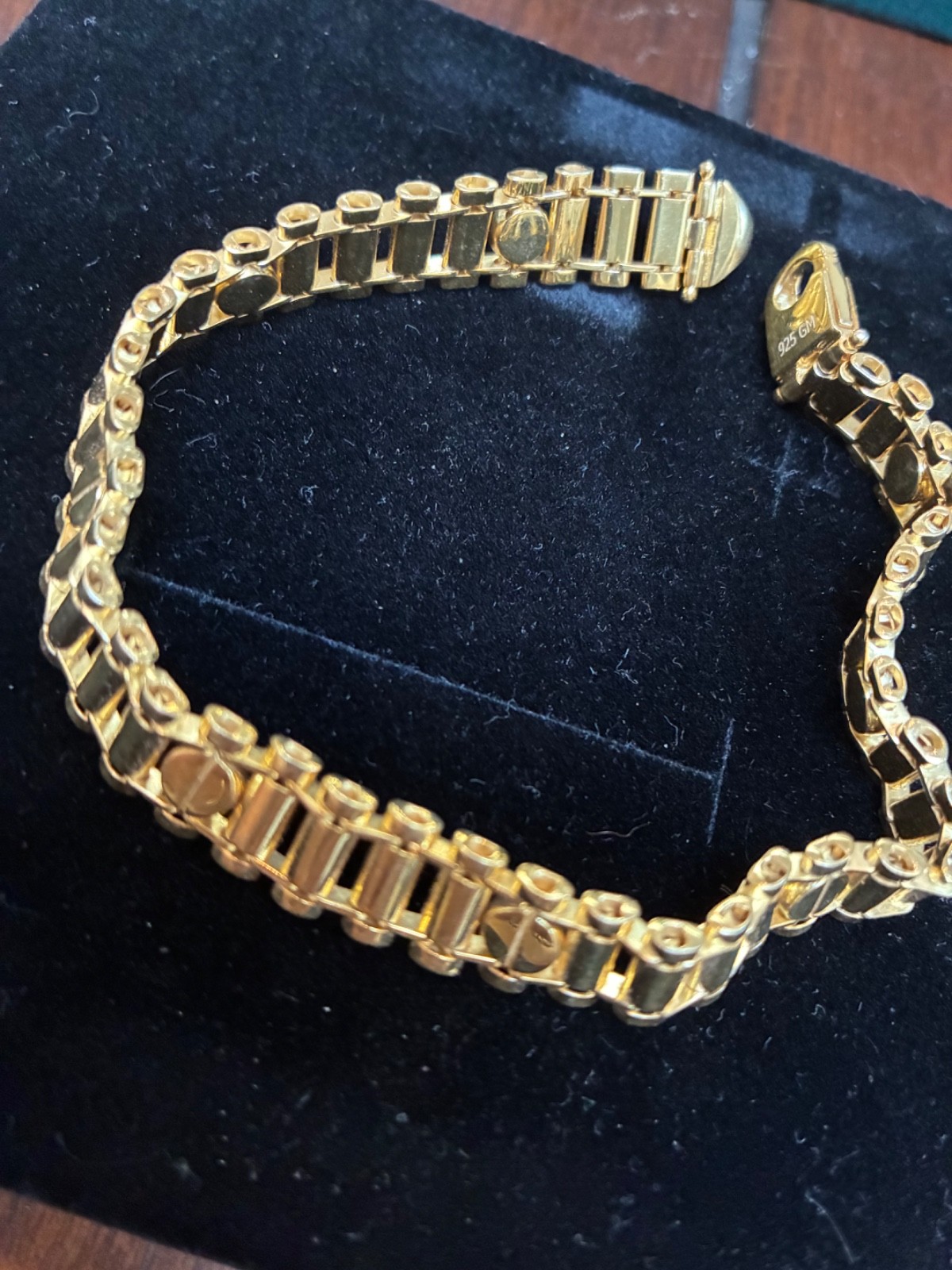 9in Mens Bracelet 14k over Solid Sterling