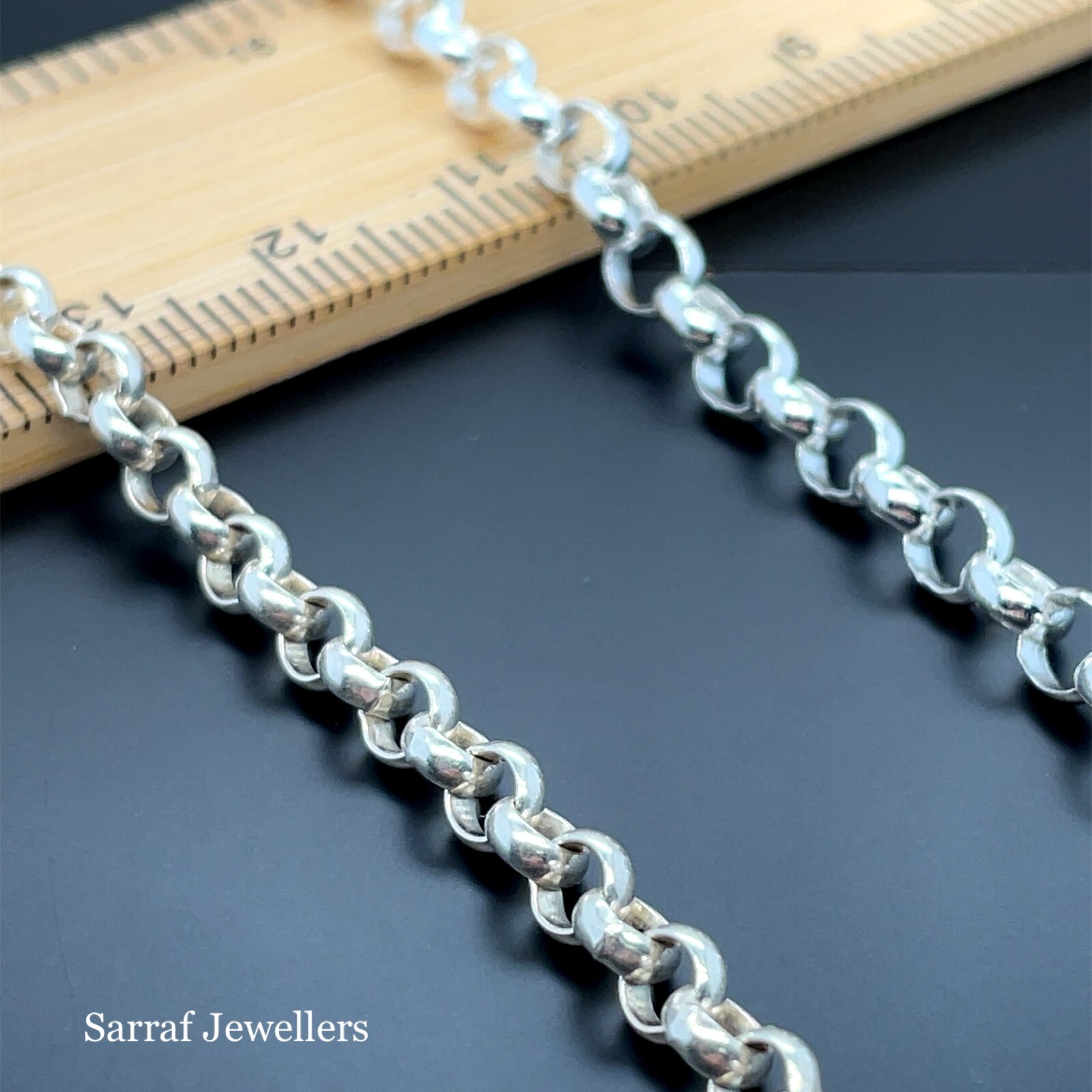 925 Sterling Silver Solid 4.5mm Rolo Belcher Chain Necklace 18″ 20″ 22″ 24″ 26″