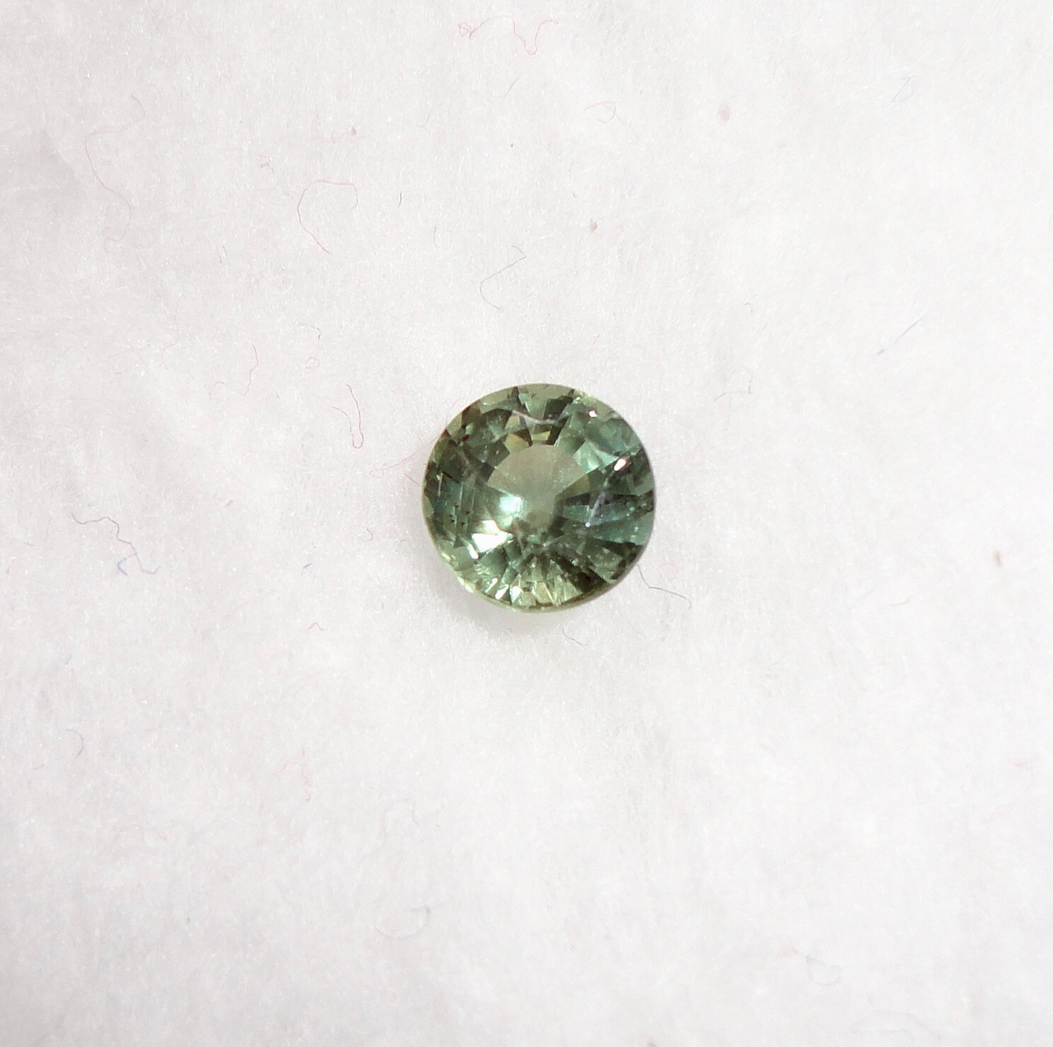 0.48 Ct ROUND 4.3 mm Light Blue-green & L. Pinkish Montana Sapphire Gemstone