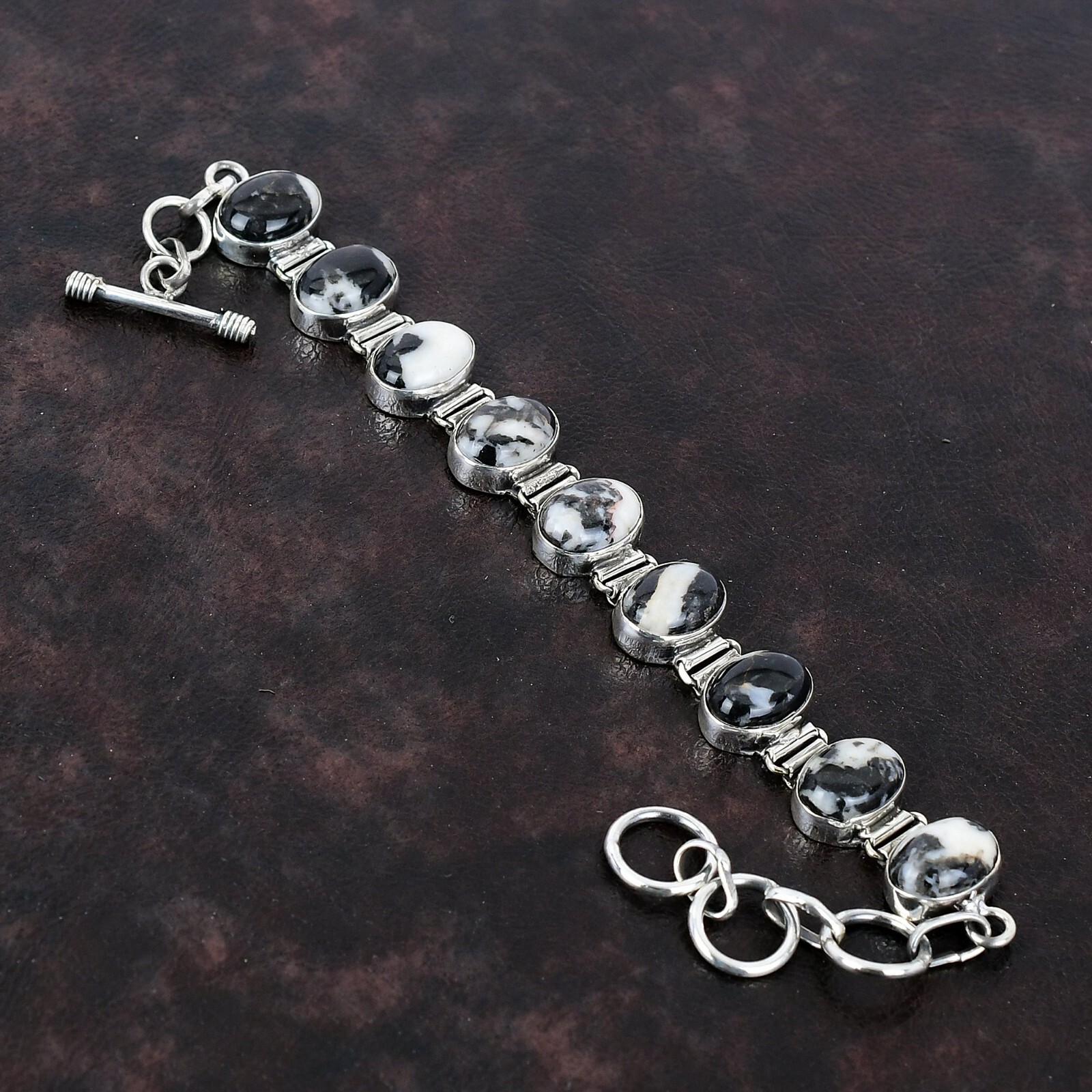 White Buffalo Turquoise Gemstone 925 Silver Daughters Day Chain Bracelet Jewelry