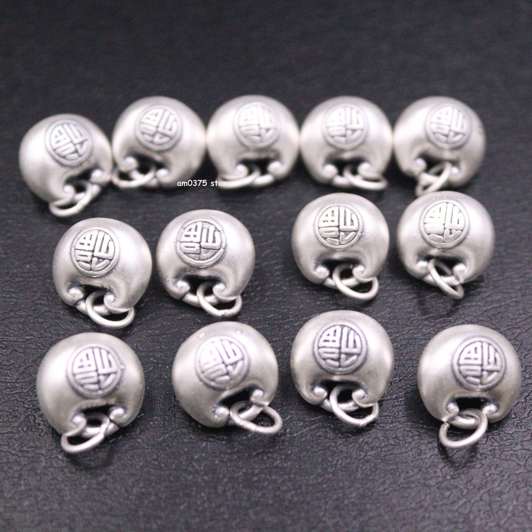 1pcs Real 999 Fine Silver Ruyi Fu Lock Pendant Charms Accessories Loose Bead