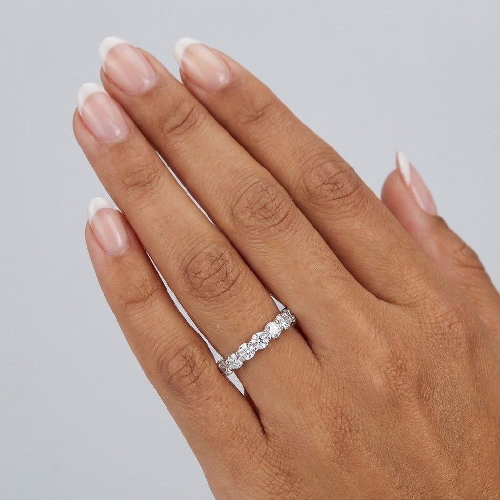 Eternity Wedding Ring Solid 14K Gold Classic Round 2.25 CT Natural Diamond G VS2
