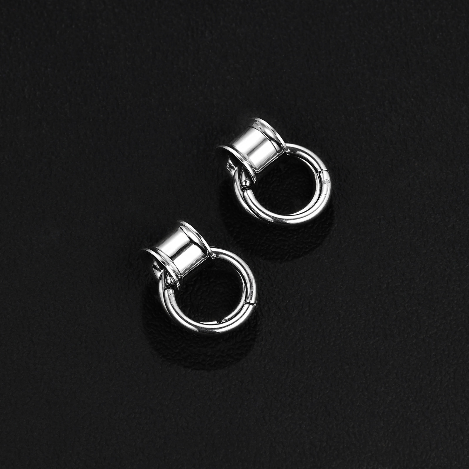 1 Pair Dangle Ear Gauges with Rings Double Flared Ear Tunnels Ear Plugs Expander