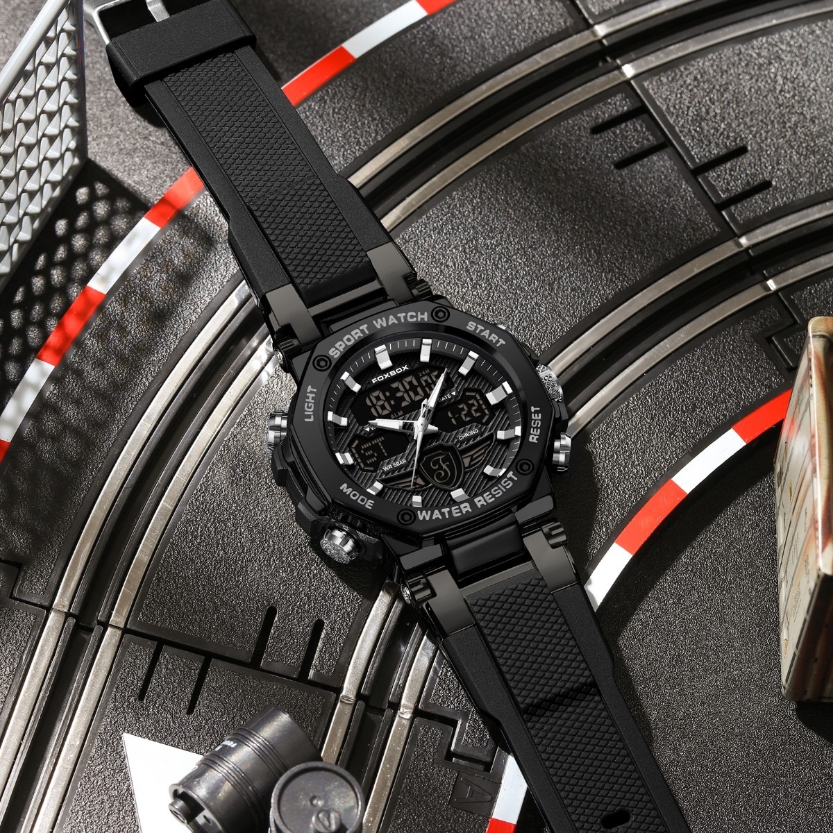 Men Watch Big Dial Quartz Digital Analog Luminous Waterproof Sport Wristwatch