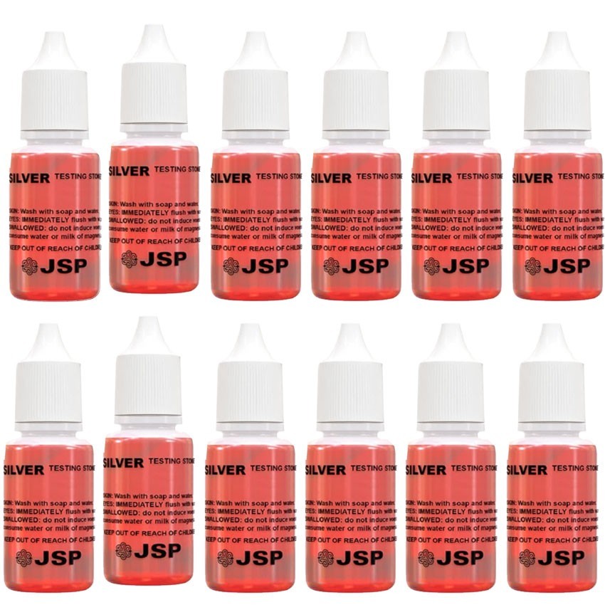 12 Bottles Silver Test Acid Testing Sterling Jewelry Solution Metal Tester