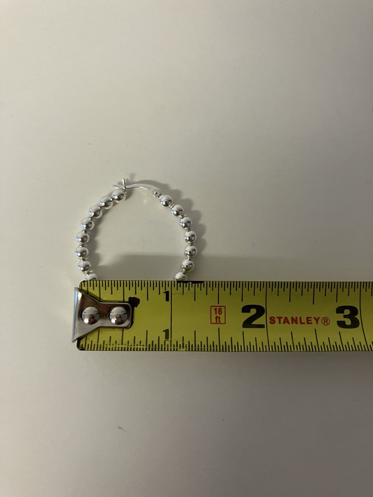 Sterling Silver 925Y White Gold Plated Bubble Hoop Earrings Latch Back 5.67g