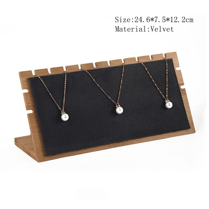 Bamboo Necklace Pendant Jewelry Display Holder Rack Organizer Storage Case