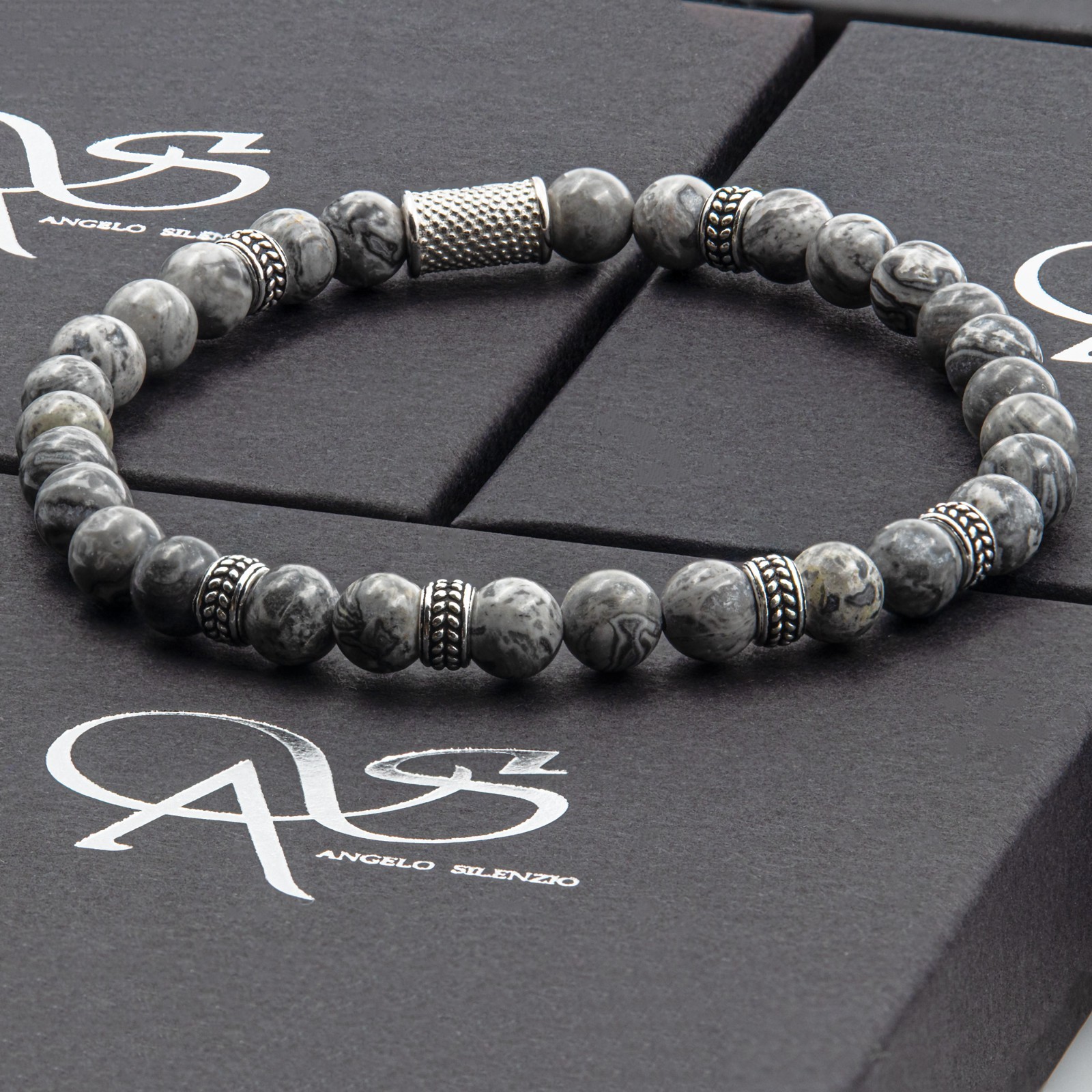 Jasper 925 Sterling Silver Bracelet Bracelet Beaded Bracelet 6mm Women Men
