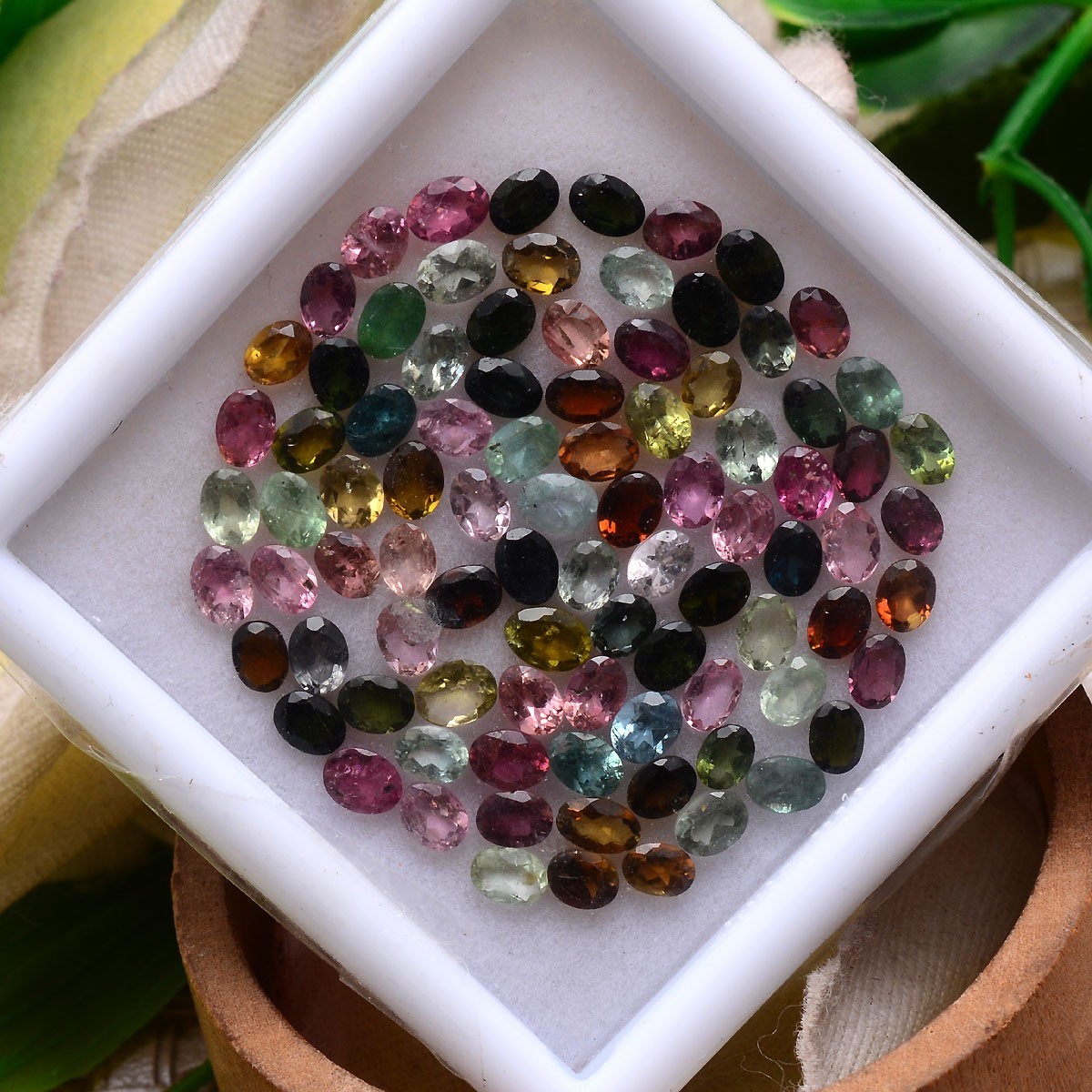 27 Pcs Natural Multi Tourmaline 3.79mm-4.43mm Oval Cut Untreated Gemstones Lot