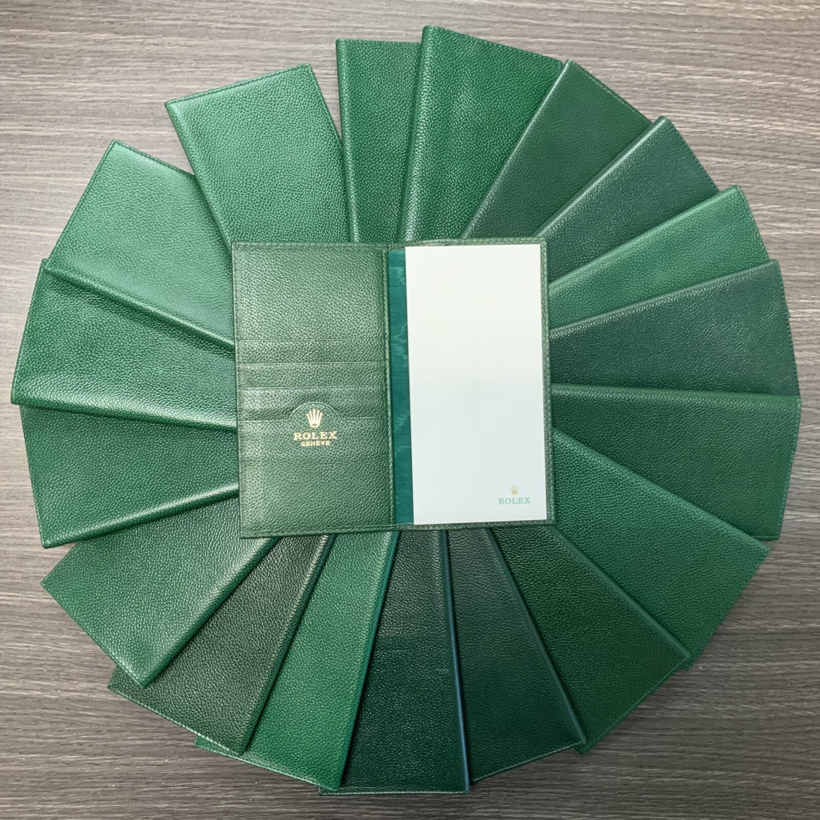 ROLEX GREEN CHECKBOOK WALLET WITH NOTEPAD INSERT -ONE PIECE FOR THE PRICE-