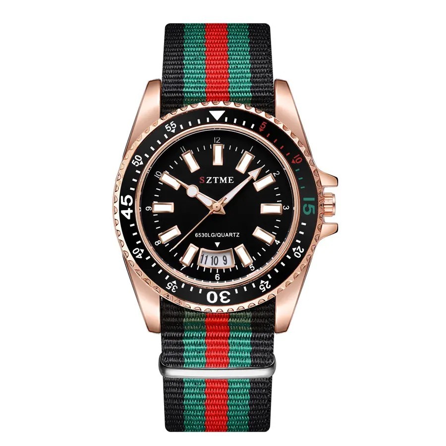 Mens Fashion Watch Quartz Wrist Watch Casual Business Nylon Strap Accessories