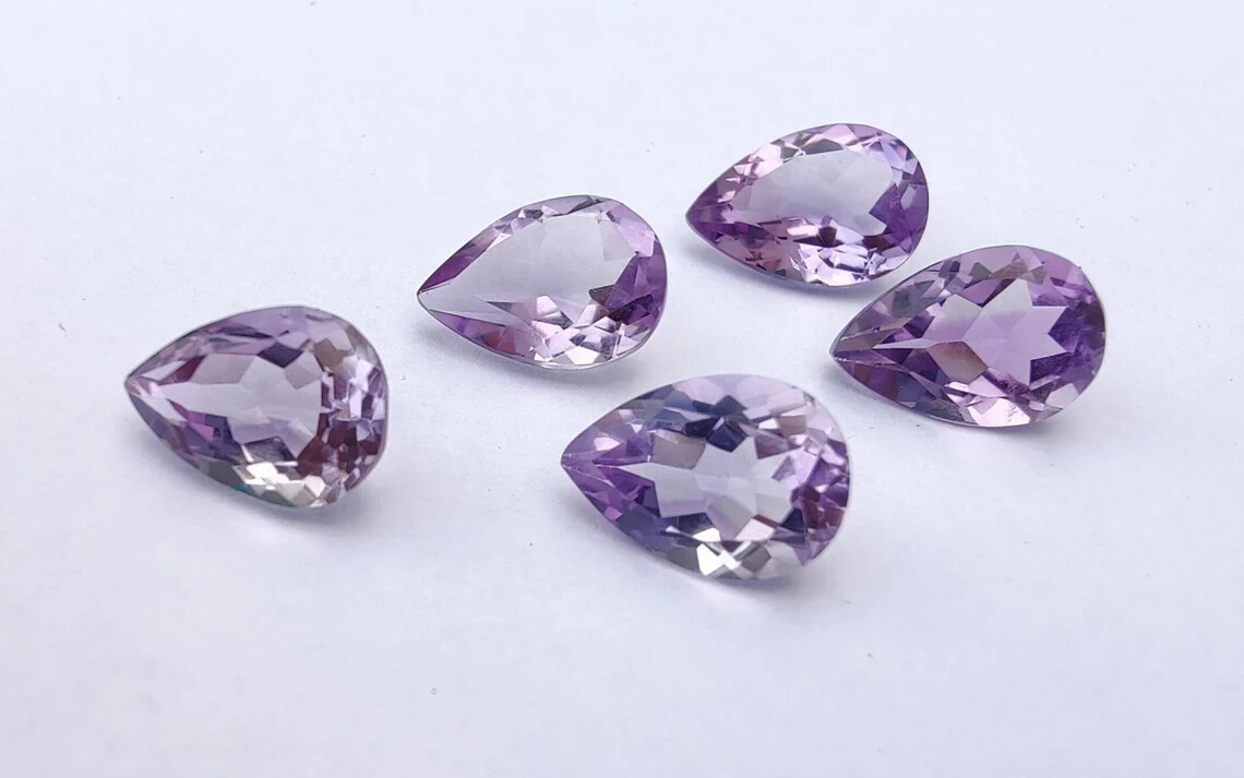 Top Quality Natural Amethyst Pear Shape Faceted Gemstone 3x5mm-18x25mm