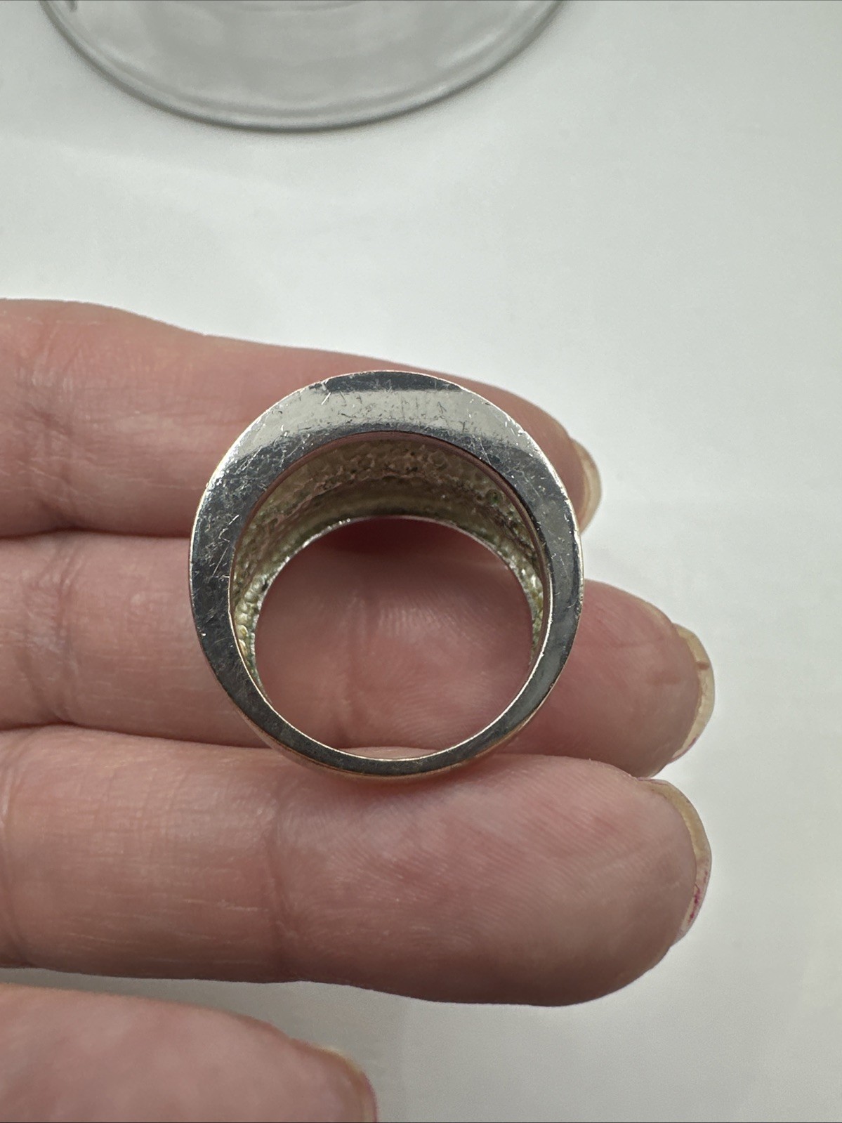 Silver Tone Jacmel JCM Brass Crystal Domed Pave Pageant Ring Sz 8