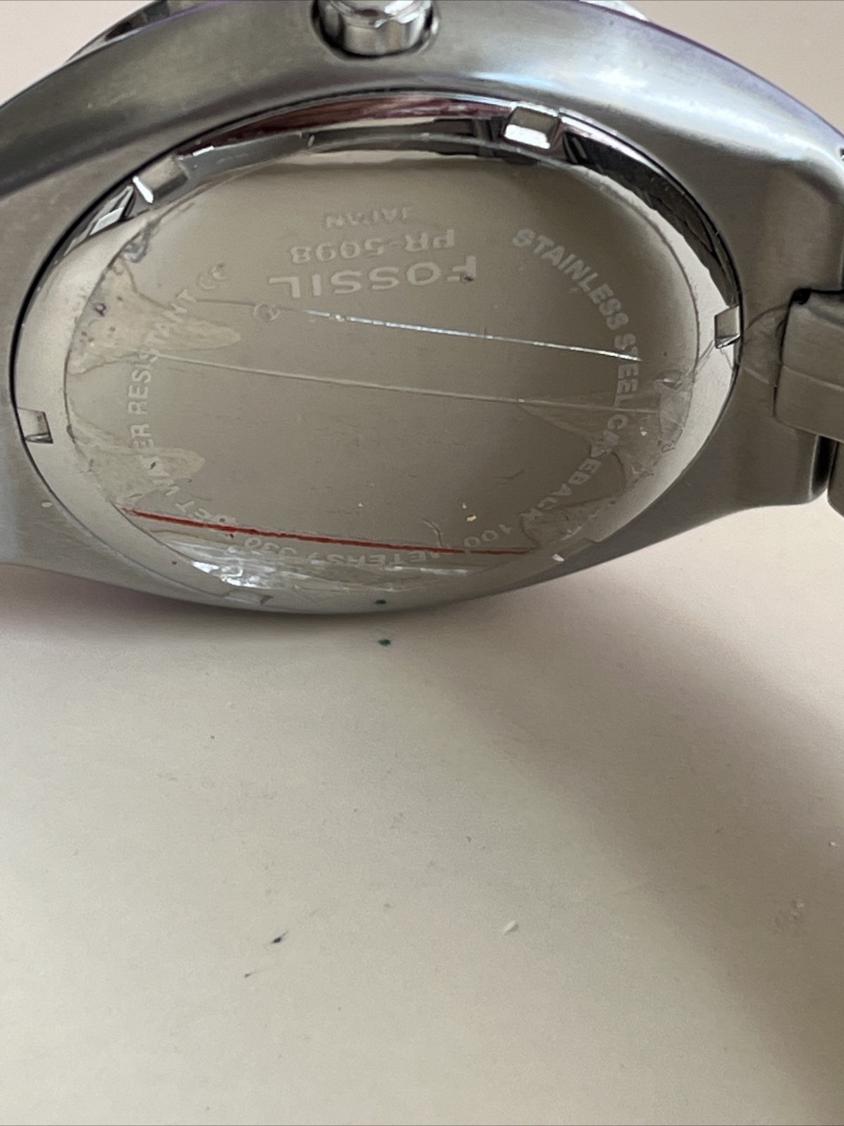 Fossil Men’s Blue 100 MPR-5098 Japan Movt StSteel Wrist Watch SOL-New Battery