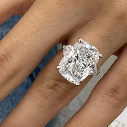 RARE 12.30 Ct Certified Cushion Cut White Diamond Solitaire Ring, FREE Shipping