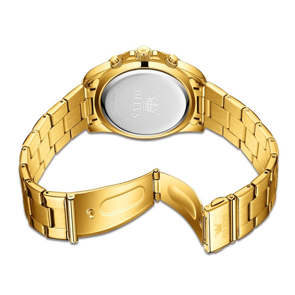 OLEVS 2939 Luminous Simple Casual Best Gift Japan Movement Gold Quartz Watch`