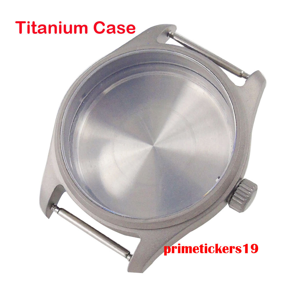 39mm Pilot Titanium Dive Watch Case+Dial Hands Set Mod Parts Fit NH35 NH36 NH38