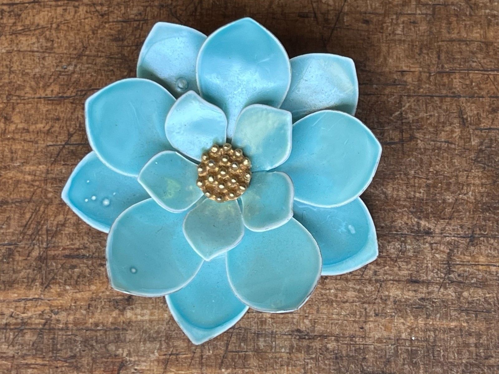 Vintage Flower Brooch Lot #2, 10 Pieces, Enamel, Metal, Rhinestone, Ceramic