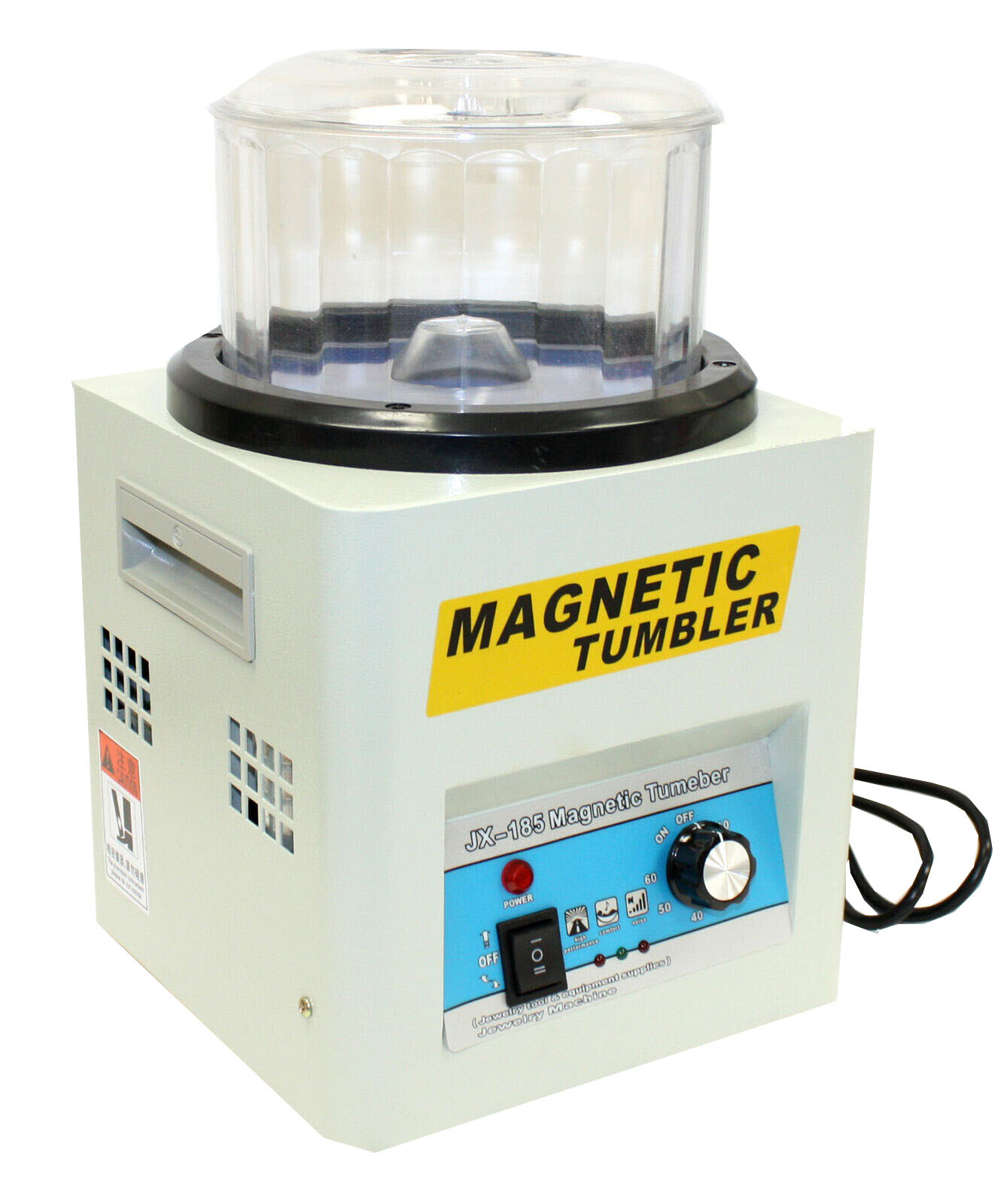MAGNETIC TUMBLER JEWELRY POLISHER MACHINE FINISHER 180MM KT185 TIME CONTROL