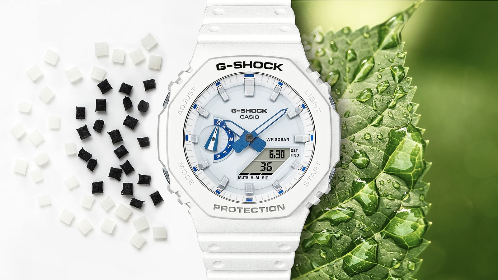 CASIO G-SHOCK GA-2100HDS-7AJF HIDDEN GLOW Analog Digital Watch White 45.4mm