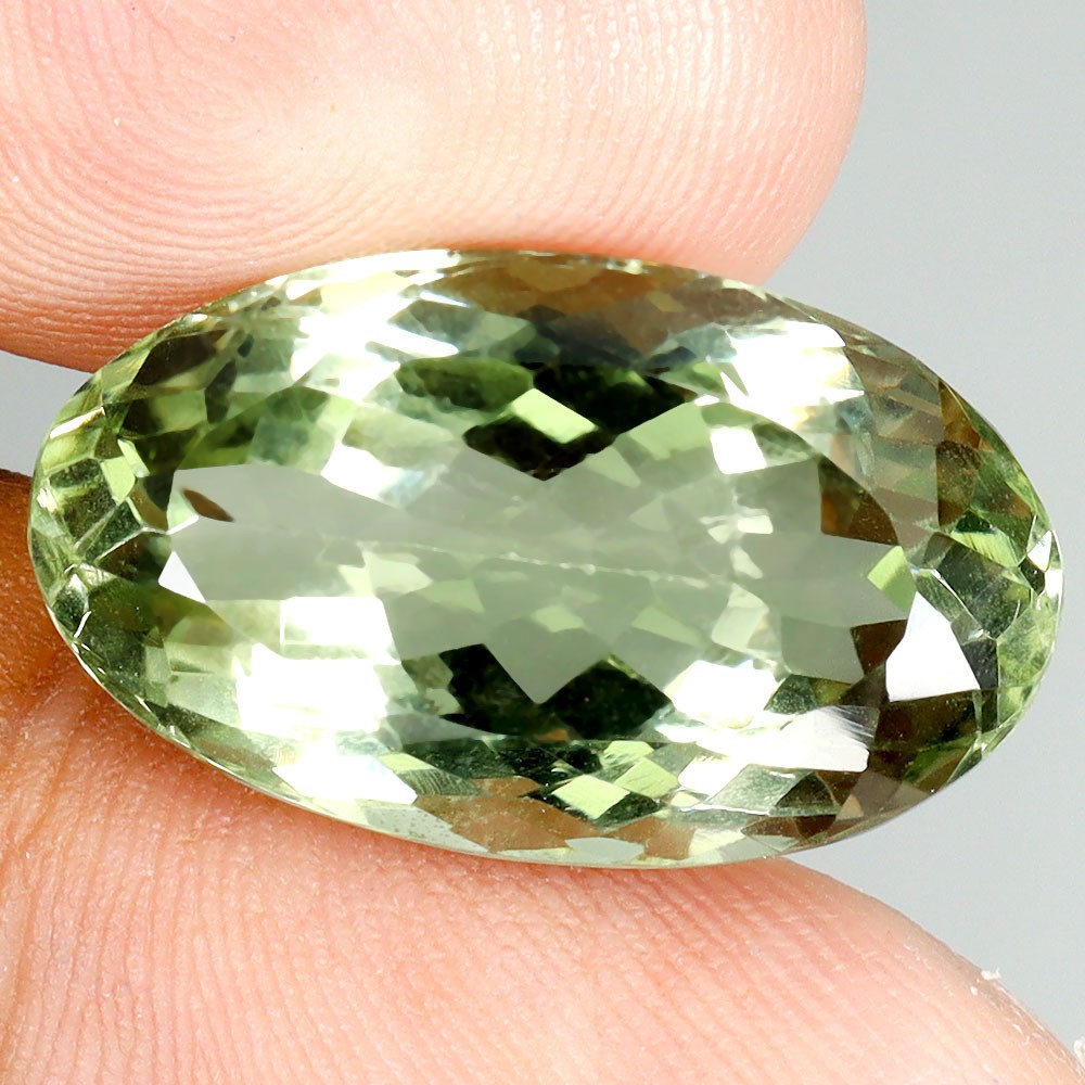 Oval Cut Natural Top Rich Green Amethyst Brazil 16.46ct 21.5x13mm Gem Full Fire