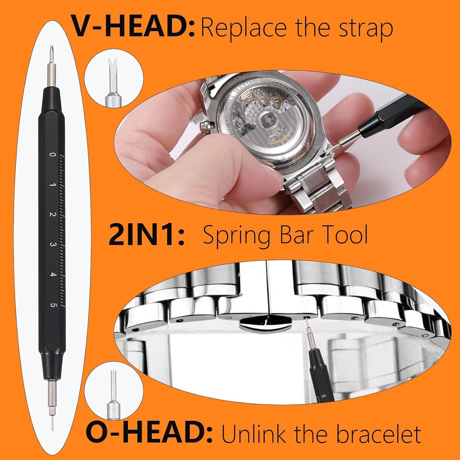 Durable Metal Watch Link Remover & Spring Bar Tool Set for Precise Adjustments