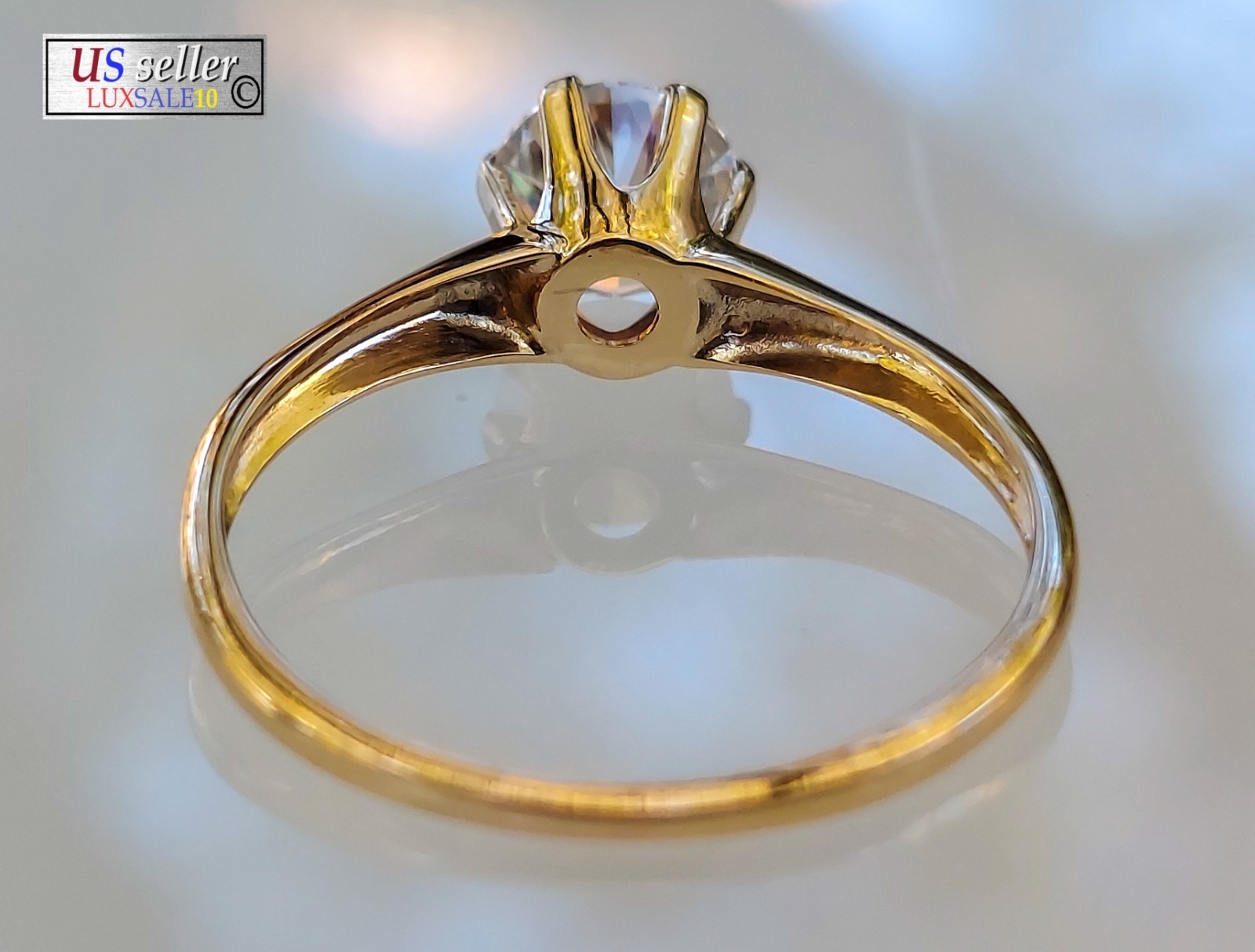Engagement ring Size 8.25 10k gold ring, 1.0 carat certified. Solitaire ring