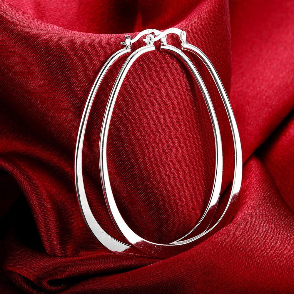 925 Sterling Silver Hoop Pierced Earrings 2.7″ inch L1