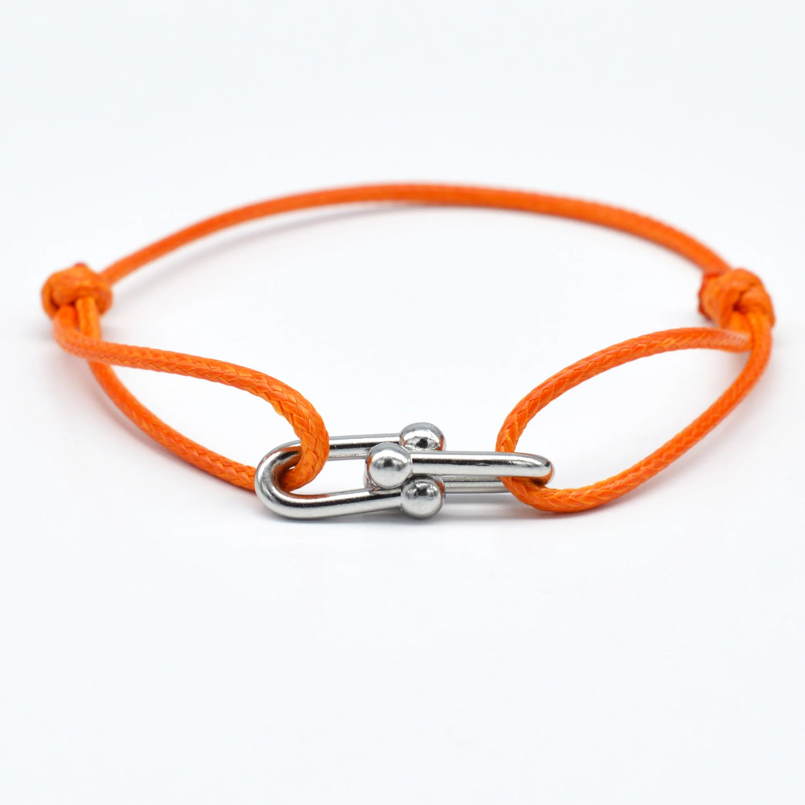 Bamboo Horseshoe Buckle Bracelet Braided Ribbon Adjustable Rope Jewelry