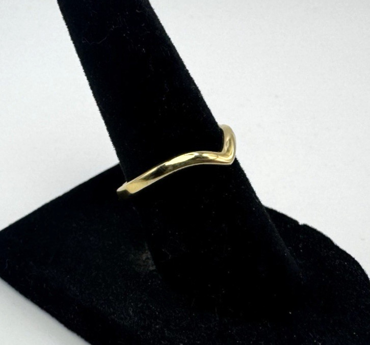 WISHBONE RING Silver V shape 18K Gold over 925 Sterling Silver Size 5.5
