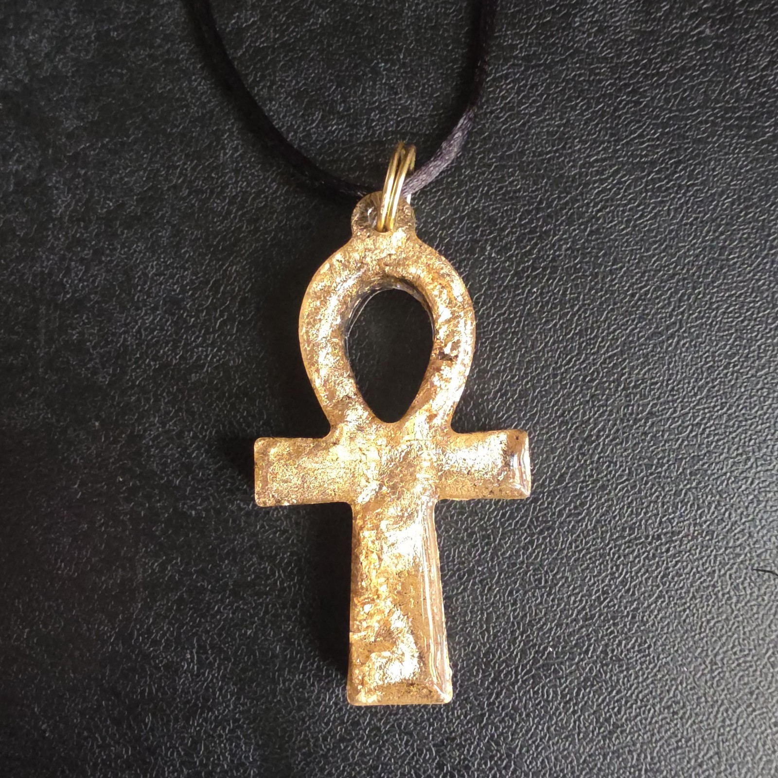 Gold Orgonite Egyptian Ankh Orgone Energy Necklace Crystal Key of Life Ethnic