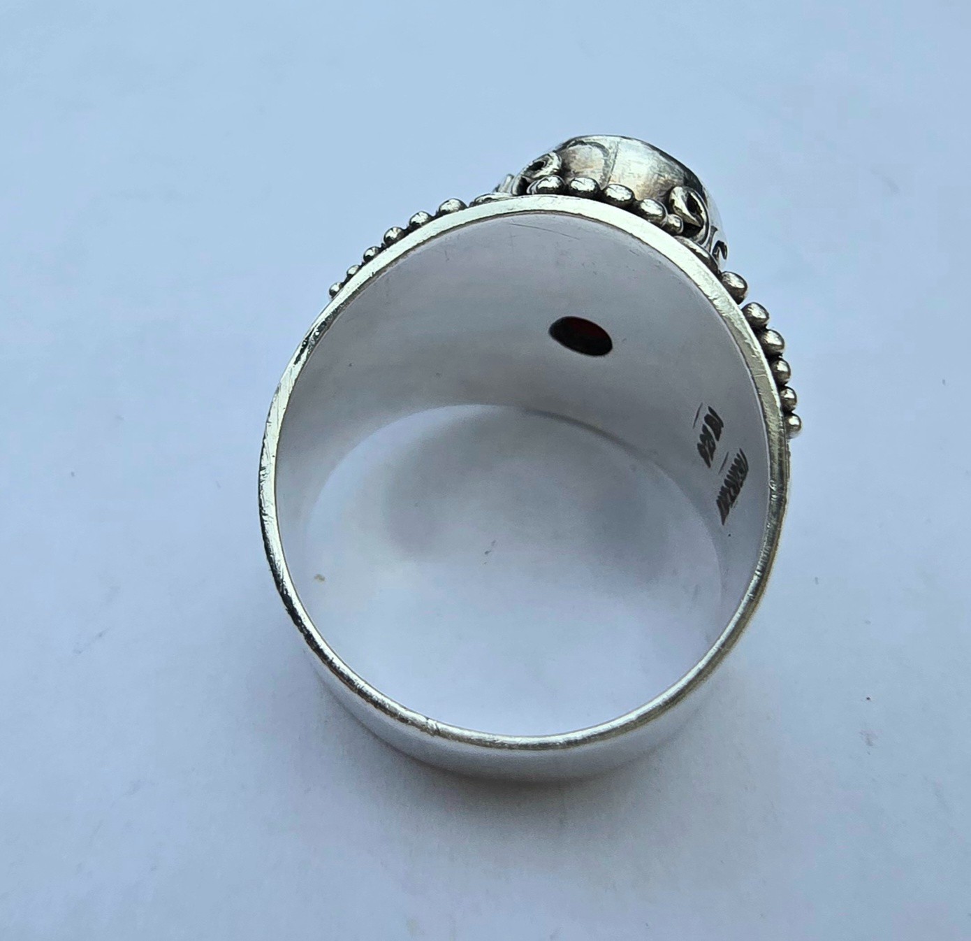 Suarti BA Sterling Silver Faceted Carnelian Stone Ring Size 9