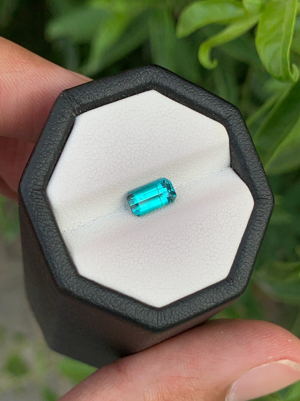 0.98 Ct Natural Lagoon Tourmaline Emerald Cut Faceted Loose Gemstone Afghanistan
