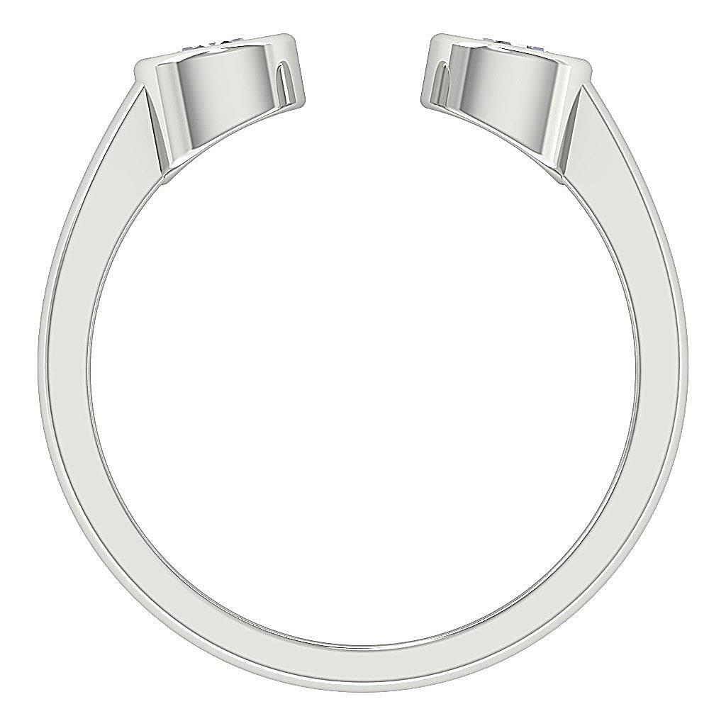 Forever Us Two Stone VS F 0.55Ct Lab Grown Diamond Ring Bezel Set 14k White Gold