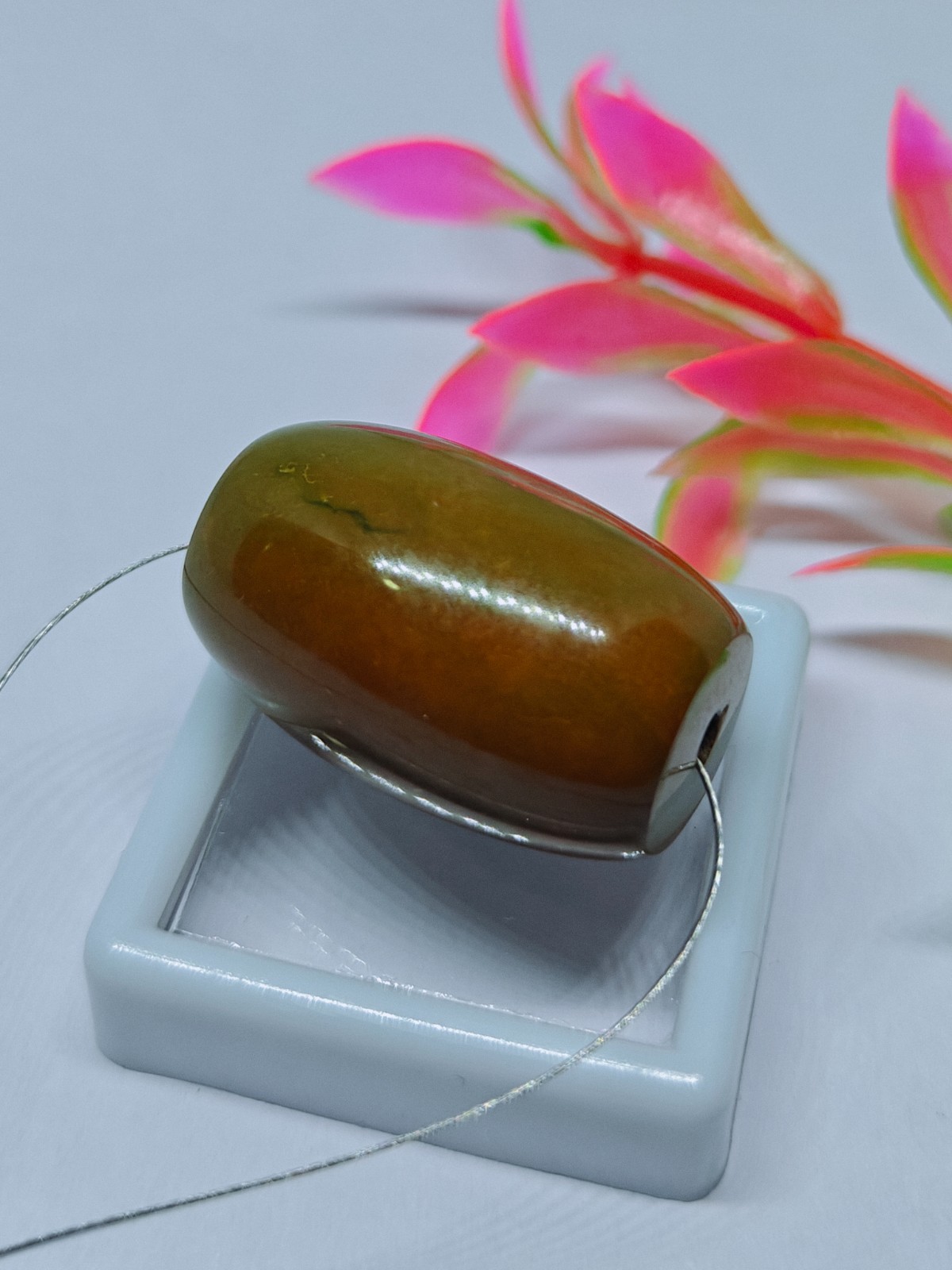Tibetan Turquoise Drum Beads: 45 CT Polished Gemstone Loose Bead.