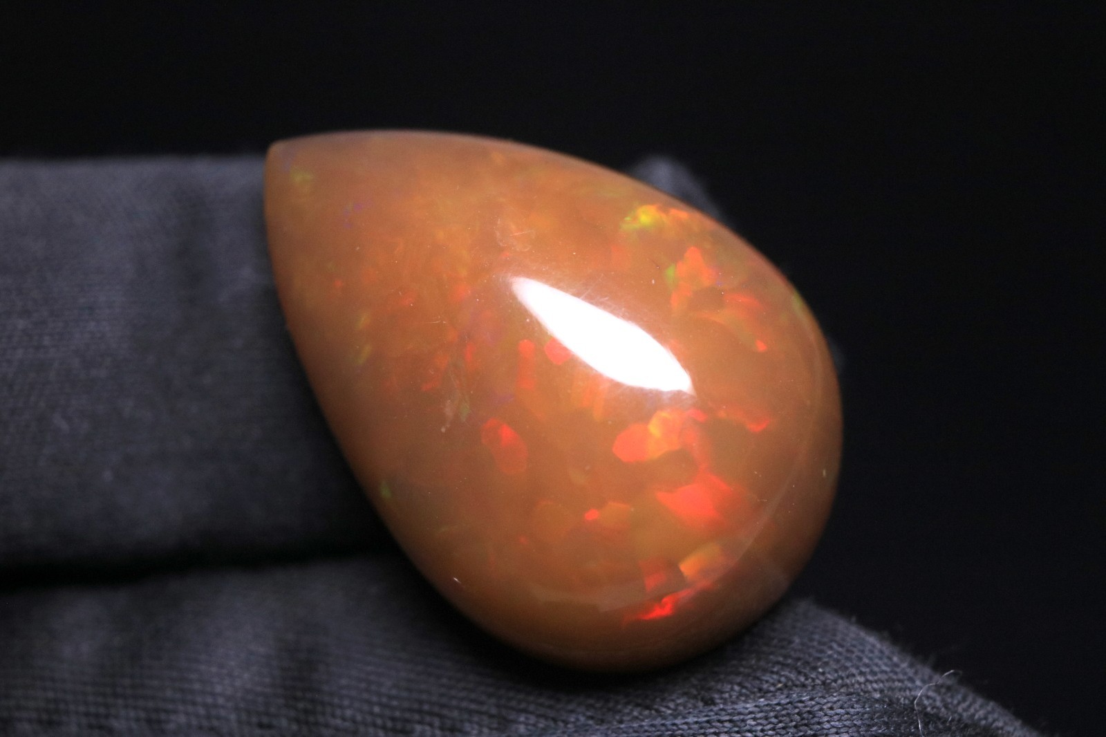 23.35 Ct Genuine Ethiopian Brown Opal Cabochon, AAA+ Pear Gemstone For Jewelry